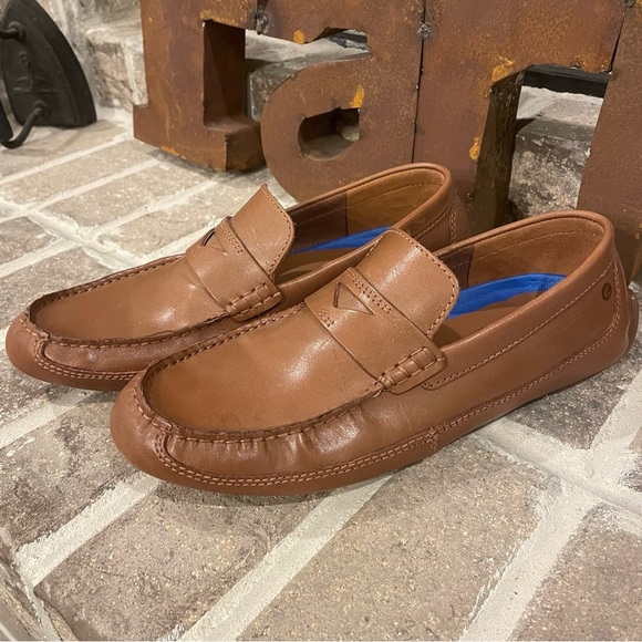 Men's Clarks Brown Leather Driving Loafers Size 8.5 - Picture 2 of 8